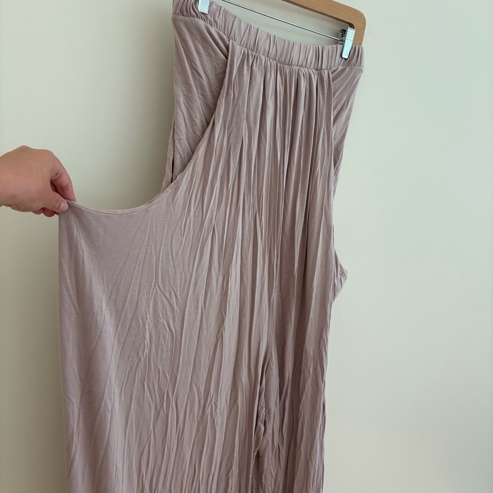 Free People Sleeveless Wide-Leg Jumpsuit in Dusty Mauve